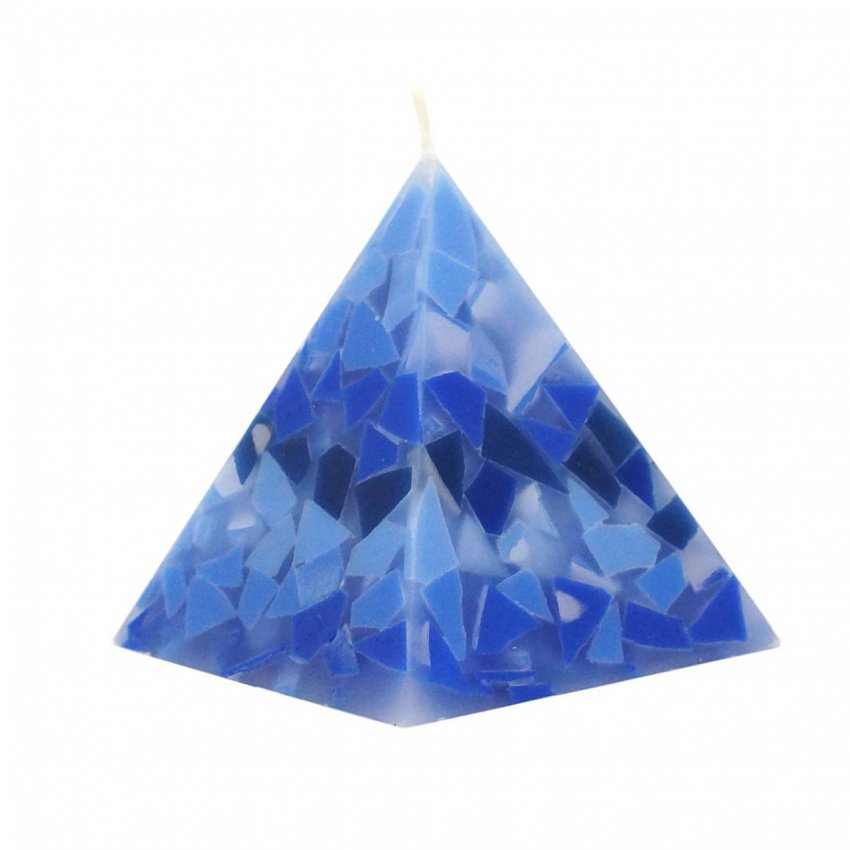 Pyramiden Bruchkerze klein - Blau
