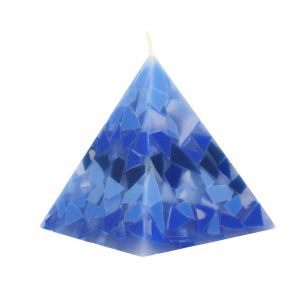 Pyramiden Bruchkerze klein - Blau