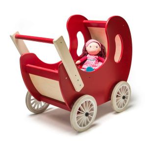 Puppenwagen Holz Rot