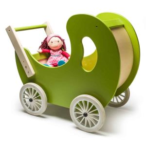 Puppenwagen Holz Grün